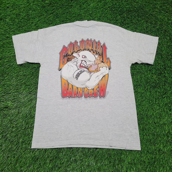 VTG Y2K 2004 Cattle Show Muscle Bull T-Shirt Mens M Weird Cartoon Graphic Tee - Picture 1 of 11